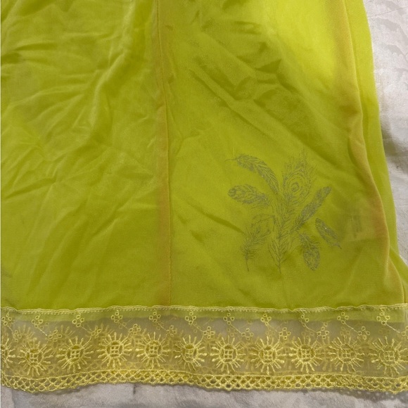 Free People Yellow Lace Trim Chemise slip - Picture 8 of 10